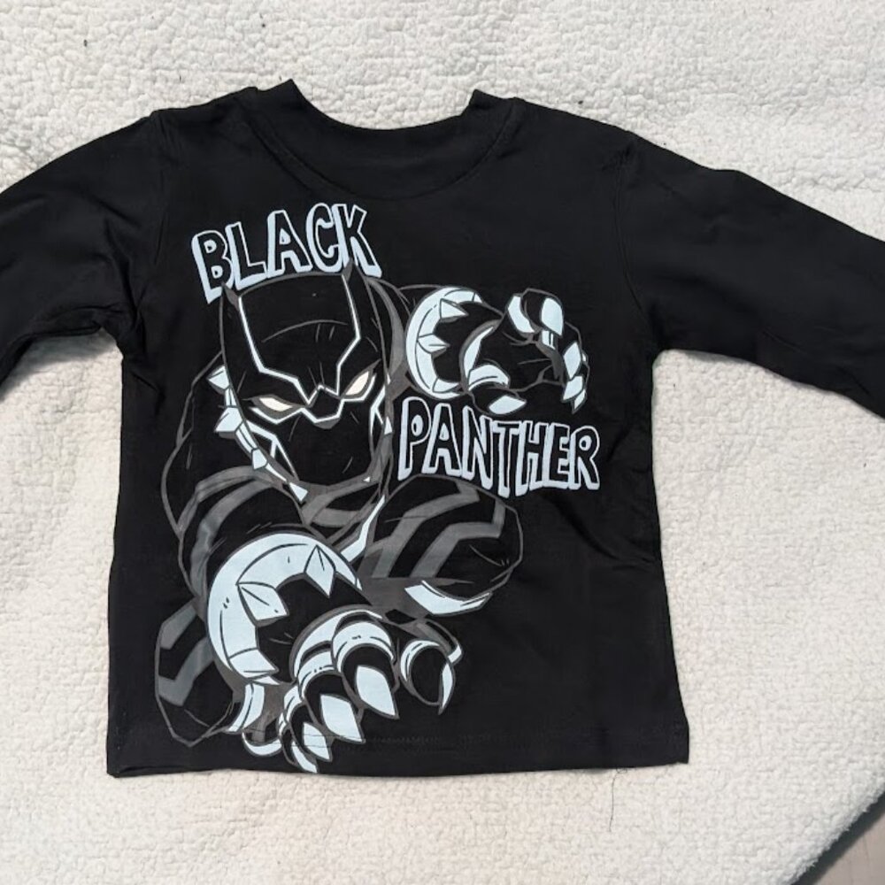 Marvel Boys New Black Panther Long Sleeve Shirt size 3T $14!